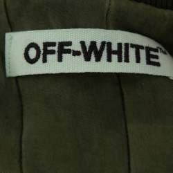 Off-White Green Cupro Washed Out Effect Zipper Front Bomber Jacket M