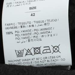 Pre Owned Off-White Black Logo Printed Synthetic Paneled Trousers L