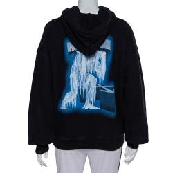 Pre Owned Off-White Black Ice Man Printed Cotton Hoodie S