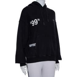 Pre Owned Off-White Black Ice Man Printed Cotton Hoodie S