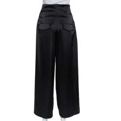 Off-White Black Satin Corsetry Striped Track Pants S