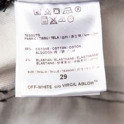 Pre Owned Off White Monochrome Striped Denim Skinny Jeans M