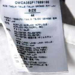 Pre Owned Off-White Blue & Grey Patterned Wool Zip Detail tapered Leg Pants M