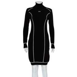 Pre Owned Off-White Black Knit Turtleneck Mini Dress M