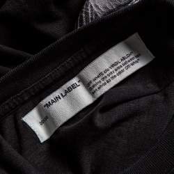 Pre Owned Off-White Black Cotton Logo Printed & Embroidered T-Shirt XS