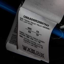 Pre Owned Off-White Black Cotton Logo Printed & Embroidered T-Shirt XS