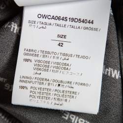 مملوكة مسبقًا Off-White Black Logo Printed Chiffon Pleated Culottes M