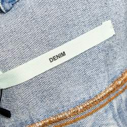 Pre Owned Off-White Blue Denim Distressed Button Front Jacket S