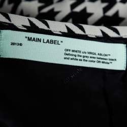 Off-White Monochrome Houndstooth Print Wool Mini Wrap Skirt S