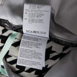 Pre Owned Off-White Monochrome Houndstooth Jacquard Wool Logo Trimmed Pants S