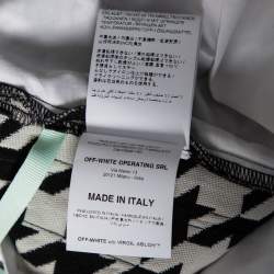 Pre Owned Off-White Monochrome Houndstooth Jacquard Wool Logo Trimmed Pants S