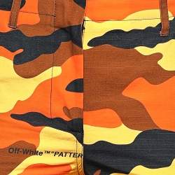 Off-White Orange Camouflage Printed Cotton Cargo Pants M