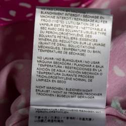 Pre Owned Off-White Pink Printed Satin Button Front Overlay Paneled Blouse M