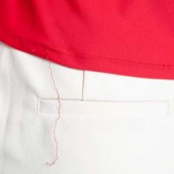 Pre Owned Off-White Red Printed Jersey Racing Car T-Shirt S