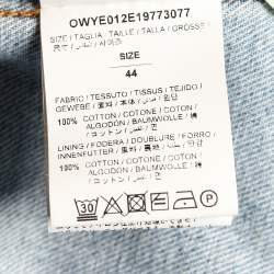 Pre Owned Off-White Indigo Light Wash Distressed Denim Jacket M