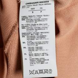 Pre Owned Off-White Peach Terry Knit Flowers Embroidered Sweatshirt S