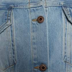 Pre Owned Off-White Indigo Distressed Denim Diagonals Denim Jacket M