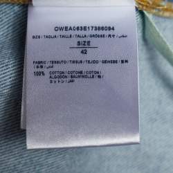 Pre Owned Off-White Indigo Distressed Denim Diagonals Denim Jacket M