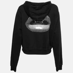 Pre Owned Off-White Black Will You Marry Me Print Cotton Hoodie S