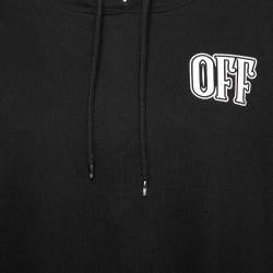 Pre Owned Off-White Black Will You Marry Me Print Cotton Hoodie S