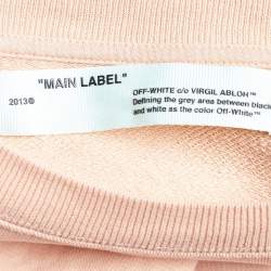 Pre Owned Off-White Coral Off Print Cotton Knit Cropped Sweatshirt S