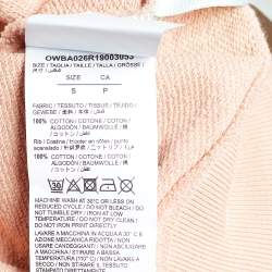 Pre Owned Off-White Coral Off Print Cotton Knit Cropped Sweatshirt S