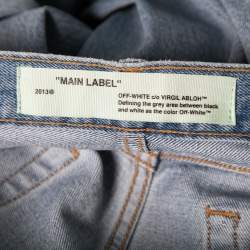 Pre Owned Off-White Light Blue Denim Drawstring Waist Boyfriend Jeans M Waist 28"