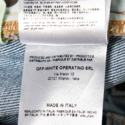 Pre Owned Off-White Light Blue Denim Drawstring Waist Boyfriend Jeans M Waist 28"