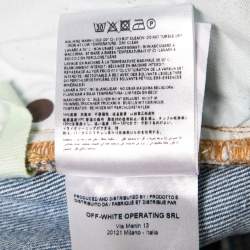 Pre Owned Off-White Light Blue Denim Drawstring Waist Boyfriend Jeans M Waist 28"