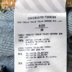 Pre Owned Off-White Light Blue Denim Drawstring Waist Boyfriend Jeans M Waist 28"