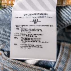 Pre Owned Off-White Light Blue Denim Drawstring Waist Boyfriend Jeans M Waist 28"