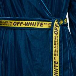 Pre Owned Off-White Blue Velvet Belted Robe Dress M
