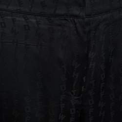 Pre Owned Off-White Black Logo Detail Satin Pallazo Pants M