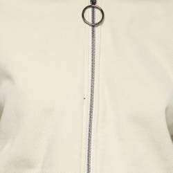 Pre Owned Off-White Cream Cotton Hooded Zip Front Jacket & Jogger Set XXS
