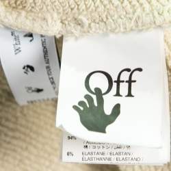 Pre Owned Off-White Cream Cotton Hooded Zip Front Jacket & Jogger Set XXS