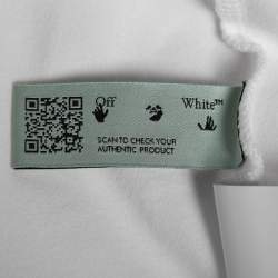 Pre Owned Off-White White Rainbow Script Logo Print Tomboy T-Shirt L  