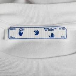 Pre Owned Off-White White Rainbow Script Logo Print Tomboy T-Shirt L  