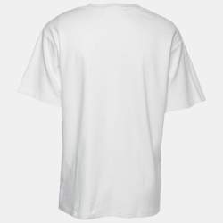 Pre Owned Off-White White Rainbow Script Logo Print Tomboy T-Shirt L  