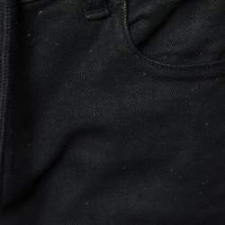 Pre Owned Off-White Black Coated Denim Logo Tape Detail Strap Skinny Jeans M Waist 31"