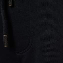 Off-White Black Cotton Knit Logo Tape Track Pants S