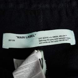 Off-White Black Cotton Knit Logo Tape Track Pants S