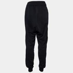 Off-White Black Cotton Knit Logo Tape Track Pants S