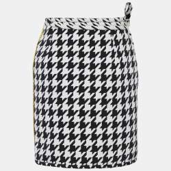 Off-White Monochrome Wool Wrap Mini Skirt S