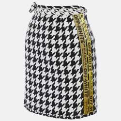 Off-White Monochrome Wool Wrap Mini Skirt S