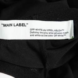 Off-White Black Synthetic Diagonal Print Athletic Leggings M