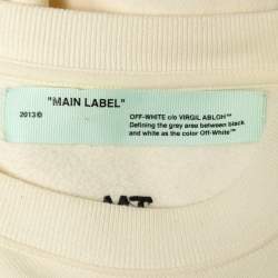 Off-White Cream Cotton Embroidered Sweatshirt M