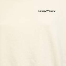 Off-White Cream Cotton Embroidered Sweatshirt M