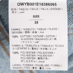 Off-White Blue Denim Floral Panel Flared Jeans M Waist 28"