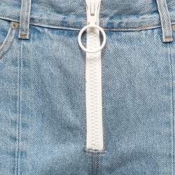 Off-White Blue Denim Floral Panel Flared Jeans M Waist 28"