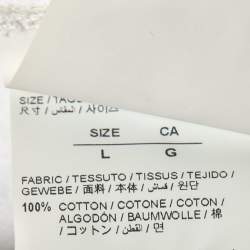 Pre Owned Off-White White Cotton Logo Print T-Shirt Dress L